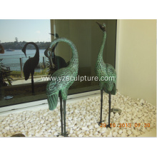 Bronze Life Size Crane Sculpture For Sale